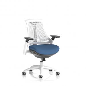 Flex Task Operator Chair White Frame White Back Bespoke Colour Seat