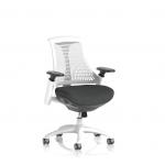 Flex Task Operator Chair White Frame White Back Bespoke Colour Seat Quest Mussel KCUP3804