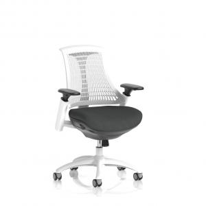 Flex Task Operator Chair White Frame White Back Bespoke Colour Seat