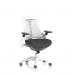 Flex Task Operator Chair White Frame White Back Bespoke Colour Seat Quest Mussel KCUP3804