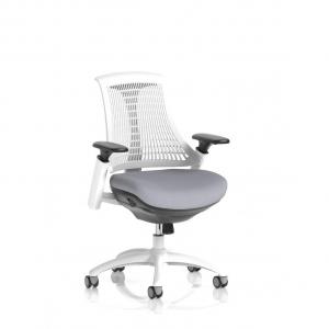Flex Task Operator Chair White Frame White Back Bespoke Colour Seat