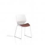 Florence Sled White Frame Visitor Chair Bespoke Colour Rivet Forge KCUP3821