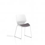 Florence Sled White Frame Visitor Chair Bespoke Colour Rivet Fuse KCUP3822