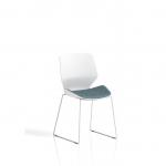 Florence Sled White Frame Visitor Chair Bespoke Colour Rivet Quench KCUP3823