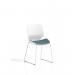 Florence Sled White Frame Visitor Chair Bespoke Colour Rivet Quench KCUP3823