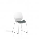 Florence Sled White Frame Visitor Chair Bespoke Colour Rivet Tensile KCUP3824