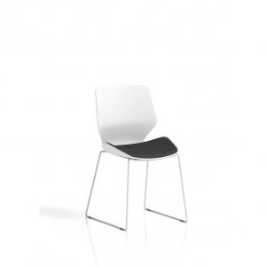 Florence Sled White Frame Visitor Chair Bespoke Colour Quest Mussel