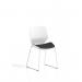 Florence Sled White Frame Visitor Chair Bespoke Colour Quest Mussel KCUP3828