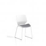 Florence Sled White Frame Visitor Chair Bespoke Colour Quest Shell KCUP3830