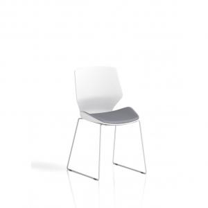 Florence Sled White Frame Visitor Chair Bespoke Colour Quest Shell