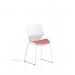 Florence Sled White Frame Visitor Chair Bespoke Colour Quest Shrimp KCUP3831