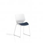Florence Sled White Frame Visitor Chair Bespoke Colour Quest Whelk KCUP3832