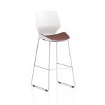 Florence White Frame High Stool Bespoke Colour Seat Rivet Forge KCUP3833