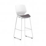 Florence White Frame High Stool Bespoke Colour Seat Rivet Fuse KCUP3834