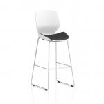 Florence White Frame High Stool Bespoke Colour Seat Quest Mussel KCUP3840