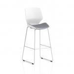 Florence White Frame High Stool Bespoke Colour Seat Quest Shell KCUP3842