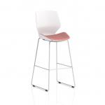 Florence White Frame High Stool Bespoke Colour Seat Quest Shrimp KCUP3843