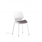 Florence White Frame Visitor Chair Bespoke Colour Seat Rivet Fuse KCUP3846