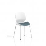 Florence White Frame Visitor Chair Bespoke Colour Seat Rivet Quench KCUP3847