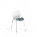Florence White Frame Visitor Chair Bespoke Colour Seat Rivet Quench KCUP3847