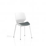Florence White Frame Visitor Chair Bespoke Colour Seat Rivet Tensile KCUP3848