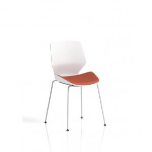 Florence White Frame Visitor Chair Bespoke Colour Seat Quest Crab