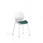 Florence White Frame Visitor Chair Bespoke Colour Seat Quest Kelp KCUP3850