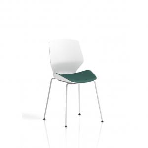 Florence White Frame Visitor Chair Bespoke Colour Seat Quest Kelp