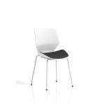 Florence White Frame Visitor Chair Bespoke Colour Seat Quest Mussel KCUP3852