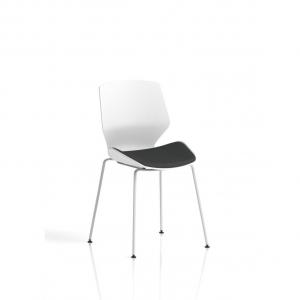 Florence White Frame Visitor Chair Bespoke Colour Seat Quest Mussel