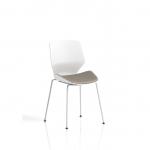 Florence White Frame Visitor Chair Bespoke Colour Seat Quest Salt KCUP3853