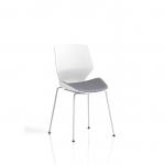 Florence White Frame Visitor Chair Bespoke Colour Seat Quest Shell KCUP3854