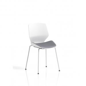 Florence White Frame Visitor Chair Bespoke Colour Seat Quest Shell
