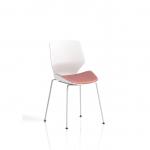 Florence White Frame Visitor Chair Bespoke Colour Seat Quest Shrimp KCUP3855