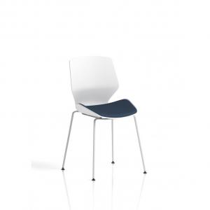 Florence White Frame Visitor Chair Bespoke Colour Seat Quest Whelk