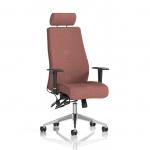 Onyx Ergo Posture Chair With Height Adjustable Arms With Headrest Bespoke Colour Back And Seat Rivet Forge KCUP4025