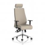 Onyx Ergo Posture Chair With Height Adjustable Arms With Headrest Bespoke Colour Back And Seat Quest Salt KCUP4033