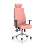 Onyx Ergo Posture Chair With Height Adjustable Arms With Headrest Bespoke Colour Back And Seat Quest Shrimp KCUP4035
