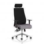 Onyx Ergo Posture Chair With Height Adjustable Arms With Headrest Bespoke Colour Seat Rivet Fuse KCUP4038