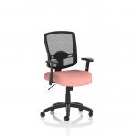Portland Task Operator Chair Mesh Back With Height Adjustable Arms Bespoke Colour Seat Quest Shrimp KCUP4119