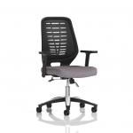 Relay Task Operator Chair Black Back With Height Adjustable Arms Bespoke Colour Rivet Fuse KCUP4170