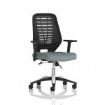 Relay Task Operator Chair Black Back With Height Adjustable Arms Bespoke Colour Rivet Tensile KCUP4172