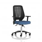 Relay Task Operator Chair Black Back With Height Adjustable Arms Bespoke Colour Quest Limpet KCUP4175