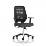 Relay Task Operator Chair Black Back With Height Adjustable Arms Bespoke Colour Quest Mussel KCUP4176