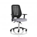 Relay Task Operator Chair Black Back With Height Adjustable Arms Bespoke Colour Quest Shell KCUP4178