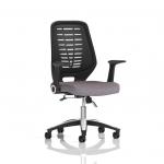 Relay Task Operator Chair Black Back With Folding Arms Bespoke Colour Rivet Fuse KCUP4182