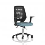 Relay Task Operator Chair Black Back With Folding Arms Bespoke Colour Rivet Quench KCUP4183