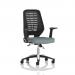 Relay Task Operator Chair Black Back With Folding Arms Bespoke Colour Rivet Tensile KCUP4184