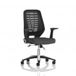 Relay Task Operator Chair Black Back With Folding Arms Bespoke Colour Quest Mussel KCUP4188