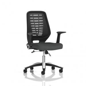 Relay Task Operator Chair Black Back With Folding Arms Bespoke Colour